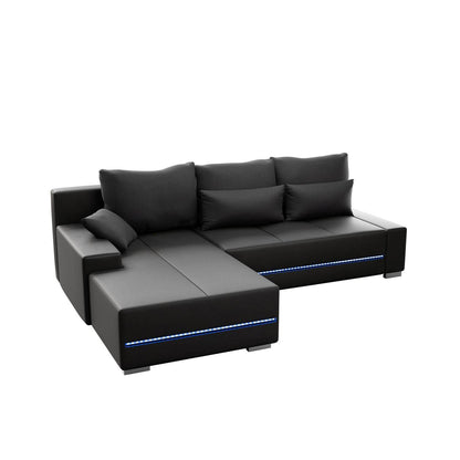 Sofa Davos Links mit LEDs - Dunkelgrau - Palo24