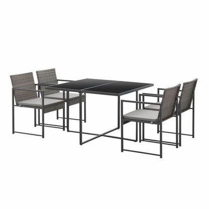 Polyrattan Sitzgruppe Bahamas M in Grau Industrial Design - Palo24
