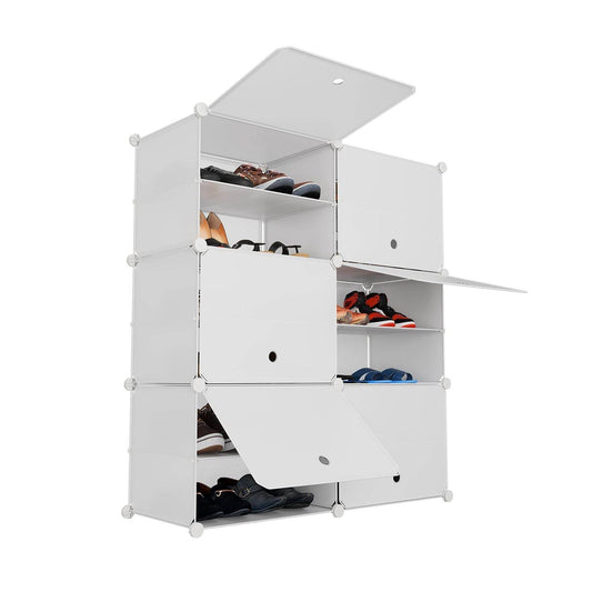 Würfel Schuhregal für bis zu 24 Paar Schuhe - Weiss - Palo24