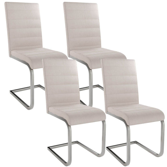 Freischwinger Stuhl Vegas 4er-Set Cord - Beige - Palo24