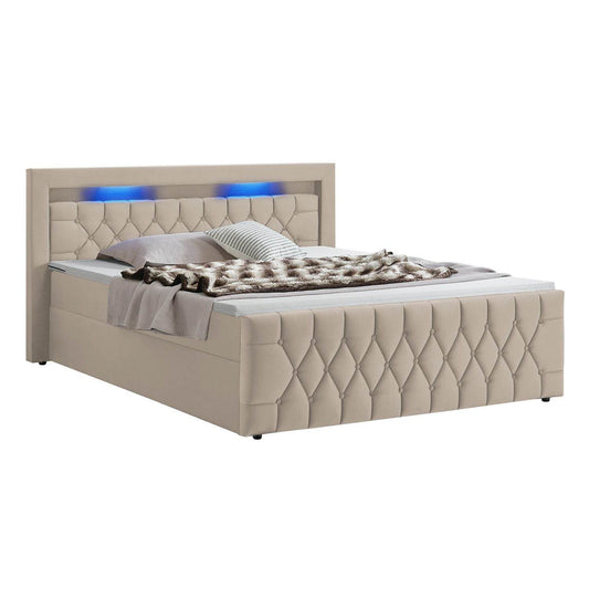Boxspringbett Leona 140x200 cm - Beige - Palo24