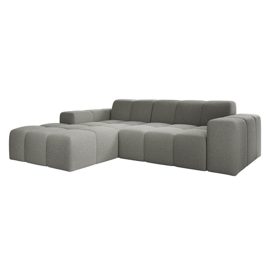 Sofa Merano Links - Boucle-Gewebe in Grau - Palo24
