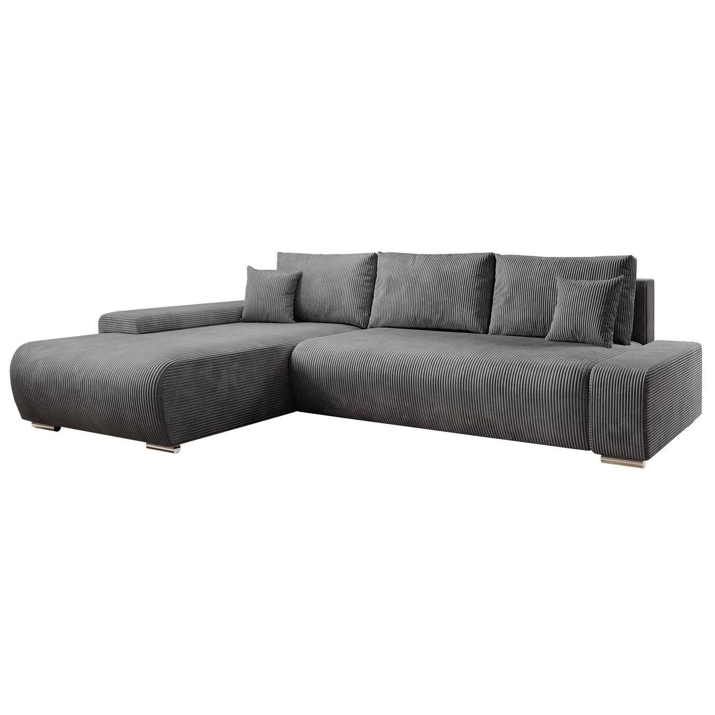 Sofa Iseo Links mit Schlaffunktion - Dunkelgrau - Palo24