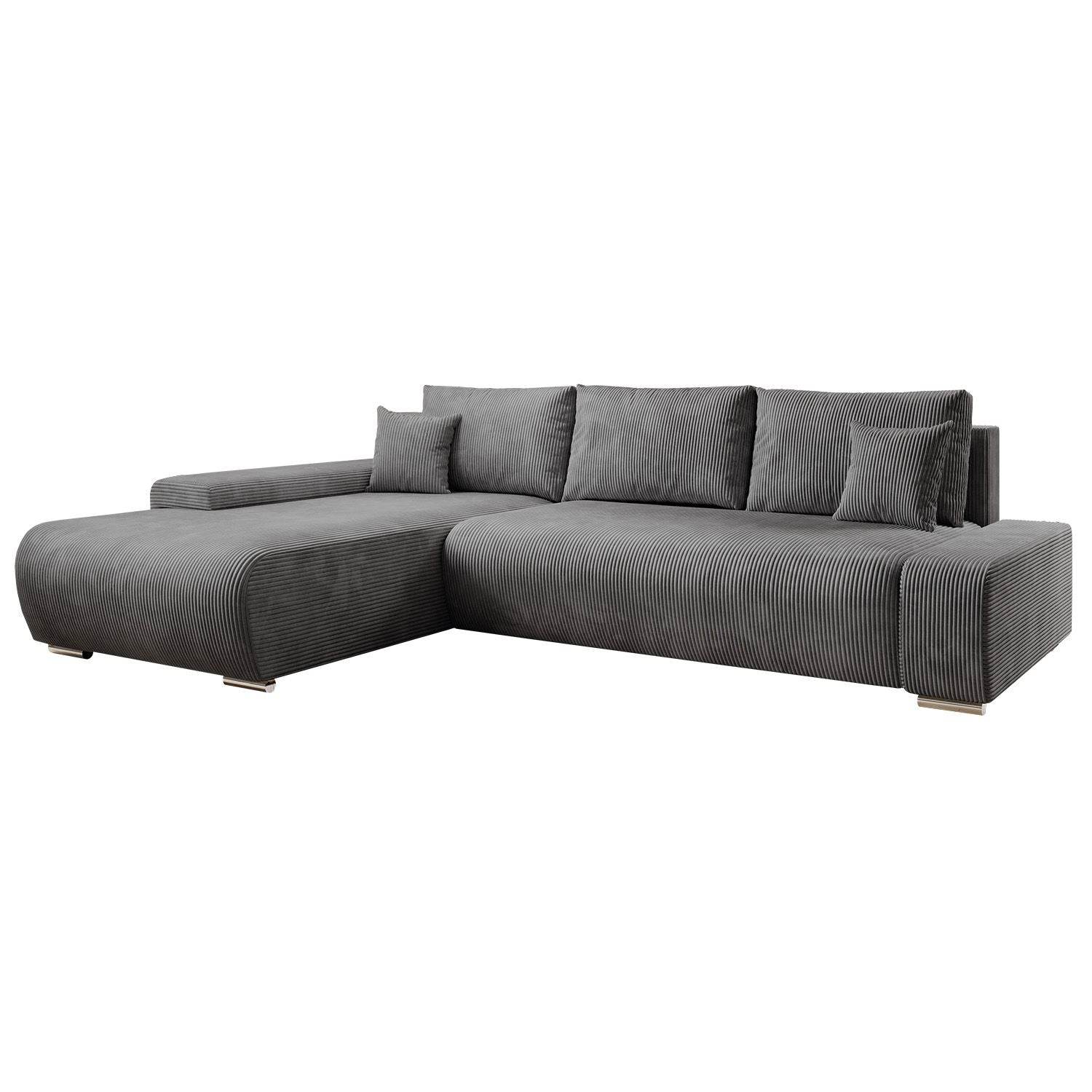 Sofa Iseo Links mit Schlaffunktion - Dunkelgrau - Palo24