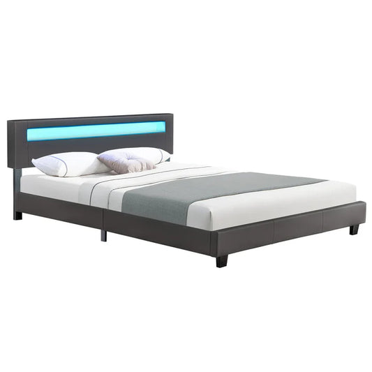 Letto imbottito Paris 160 x 200 cm - grigio scuro