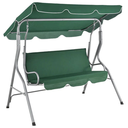 Altalena Hollywood Cecina 3 posti con struttura in acciaio verniciato verde