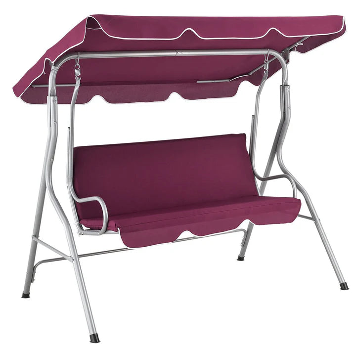Altalena Hollywood Cecina 3 posti con struttura in acciaio verniciato rosso