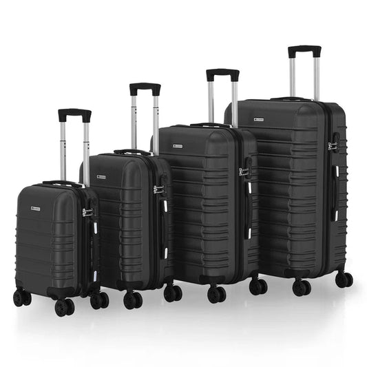 Set valigie rigide Roma - Nero Set da 4 pezzi con scocca rigida in ABS antiurto e ruote a 360°