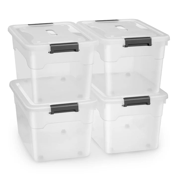Scatola portaoggetti 45 L con coperchio set da 4