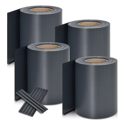 Pannello di recinzione con strisce di privacy in PVC color antracite, set da 4