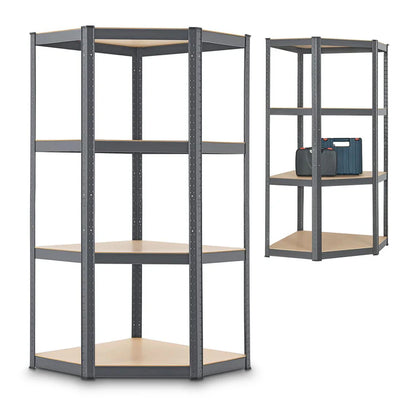 Mensola angolare portaoggetti Corner Easy 160 x 75 x 40-75 cm Grigio