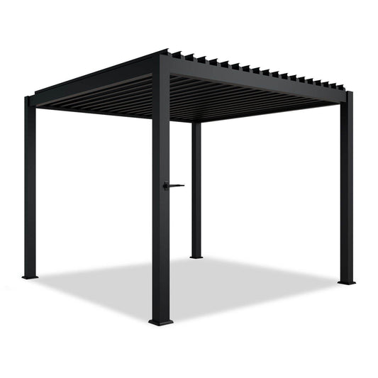 Lamellendach Tahiti 3x3 m mit verstellbaren Lamellen Anthrazit - Palo24
