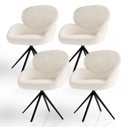 4er Esszimmerstuhl Drehstuhl Albano Creme
