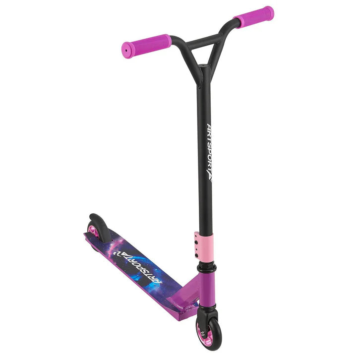 Stunt Scooter Galactic Cruiser in Lila Schwarz Trick Roller mit 360° Lenkung