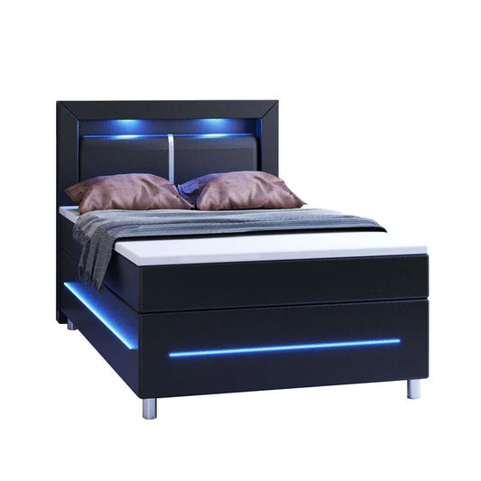 LED Boxspringbett Norfolk 120x200 cm Schwarz