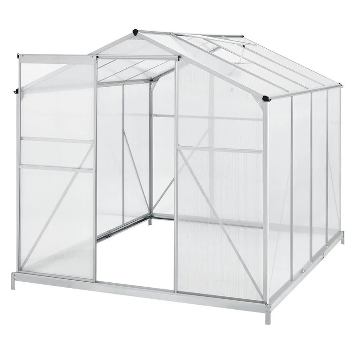 Aluminium Gewächshaus GH250F1 4,75m² mit 1 Dachfenster inklusive Fundament