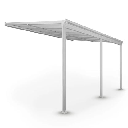 Toit de terrasse en aluminium Borneo 4x3m avec panneaux doubles blanc / transparent