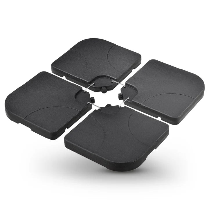 Jeu de 4 poids de parapluie quadruples remplissables jusqu'à 80 kg en PEHD noir