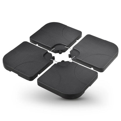 Jeu de 4 poids de parapluie quadruples remplissables jusqu'à 80 kg en PEHD noir