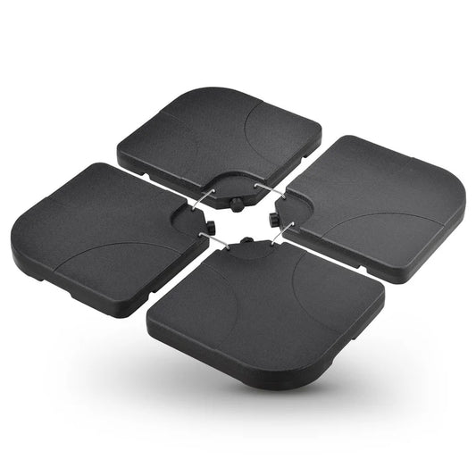 Jeu de 4 poids de parapluie quadruples remplissables jusqu'à 80 kg en PEHD noir