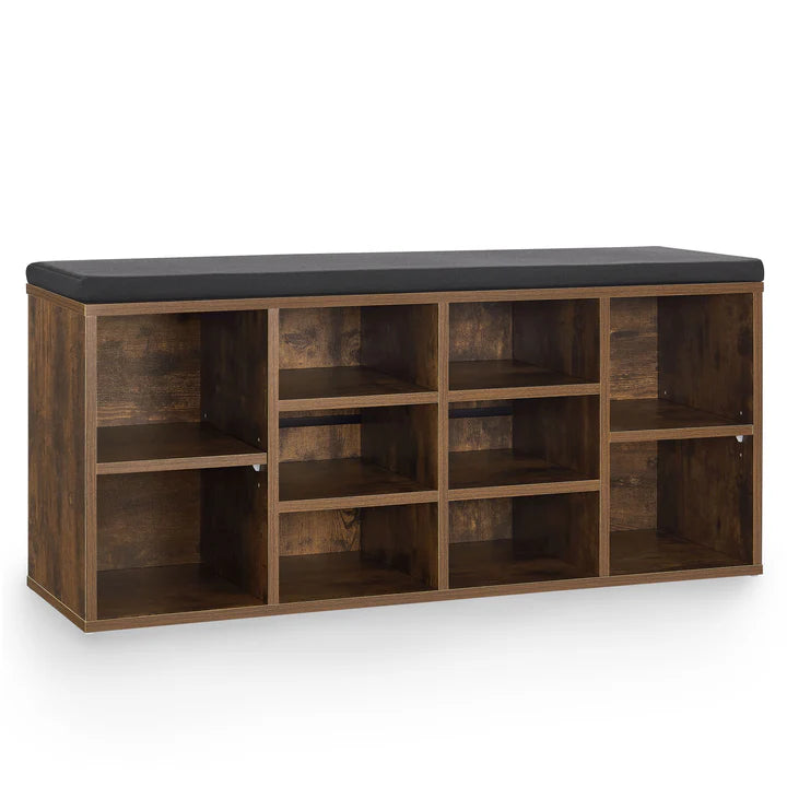 Scarpiera 104x30x48 cm marrone antico 10 scomparti aperti