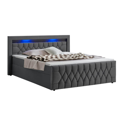 Boxspringbett Leona 140x200 cm - Grau - Palo24
