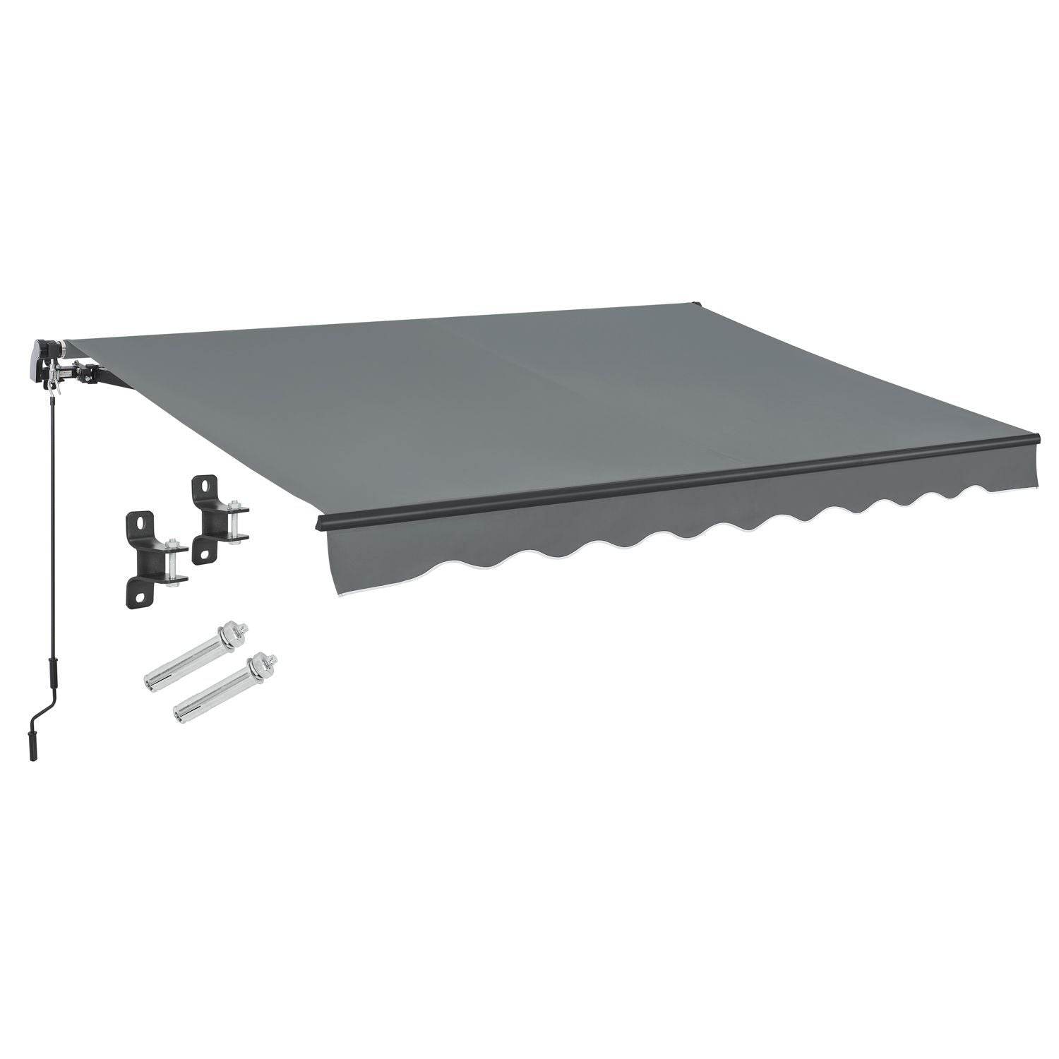 Gelenkarmmarkise 400 x 300 cm Grau - Palo24