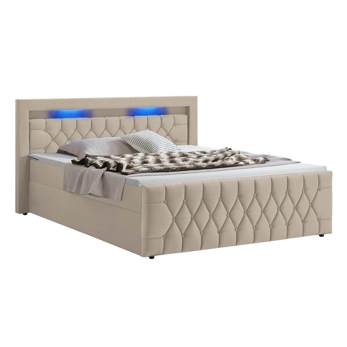Boxspringbett Leona 180x200 cm - Beige - Palo24