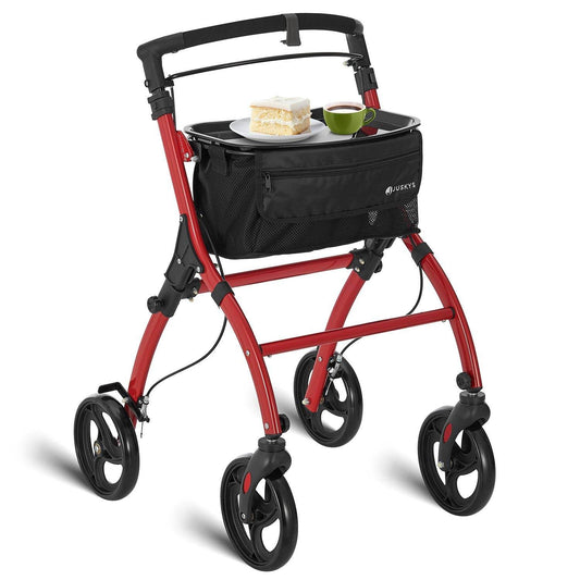 Aluminium Wohnungsrollator Aktiv - Bordeaux Rot - Palo24