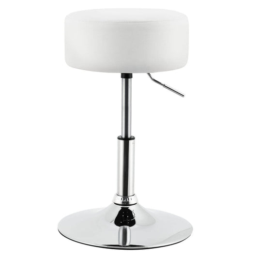 Schminktisch-Hocker Höhenverstellbar Tonia Weiss-Silber - Palo24