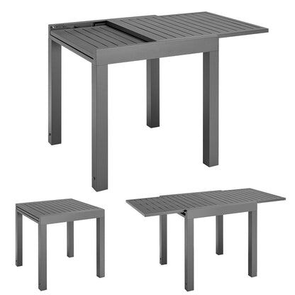 Alu Gartentisch Laki 70x70 cm ausziehbar - Anthrazit - Palo24