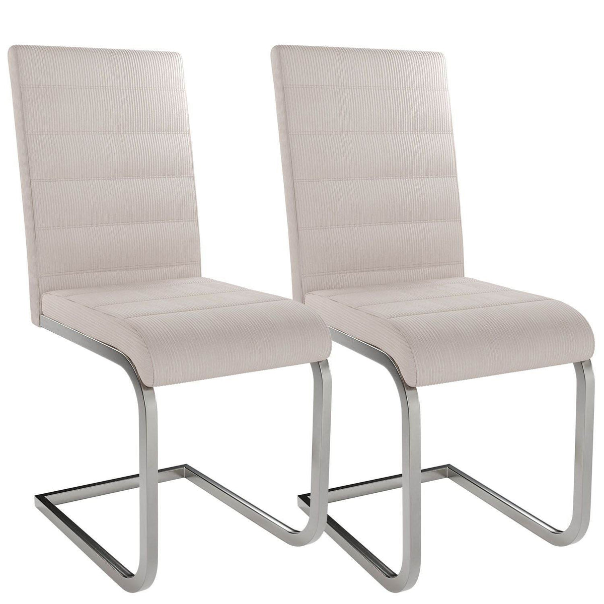 Freischwinger Stuhl Vegas 2er-Set Cord - Beige - Palo24
