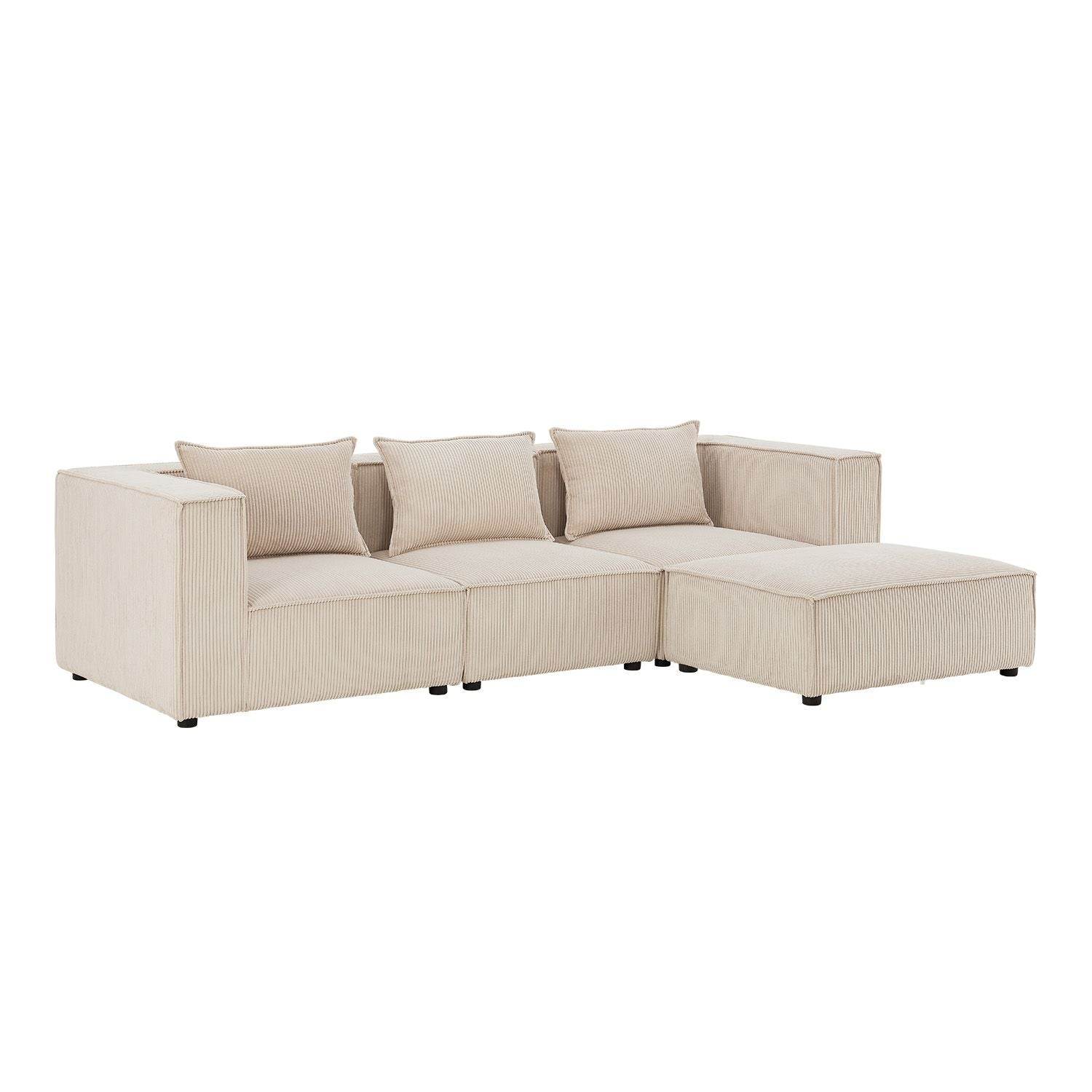 Modulares Sofa Domas L - 3 Sitzer Cord Beige - Palo24