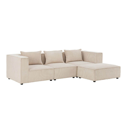 Modulares Sofa Domas L - 3 Sitzer Cord Beige - Palo24