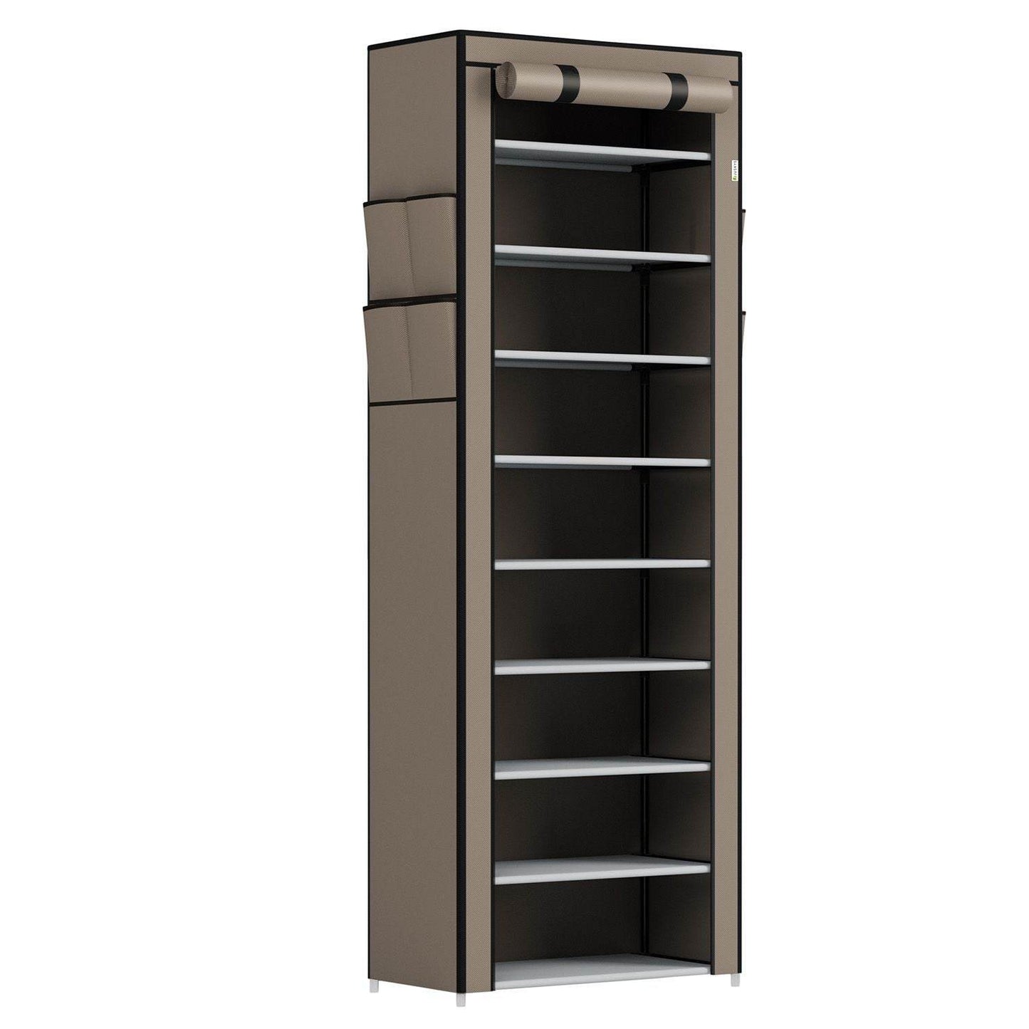 Schuhschrank M aus Stoff 9 Ebenen Hellbraun - Palo24