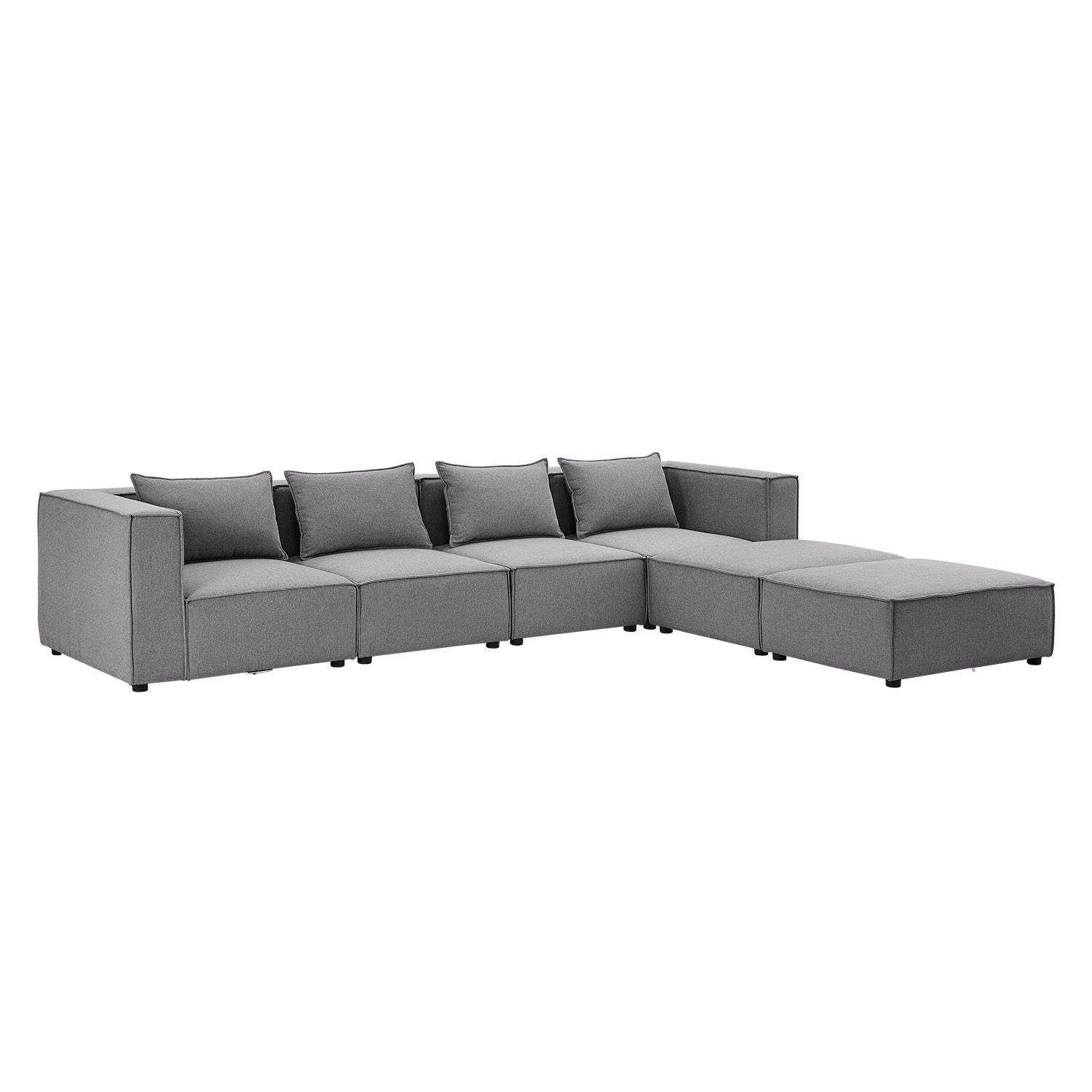 Modulares Sofa Domas XXL - Wohnlandschaft Dunkelgrau - Palo24