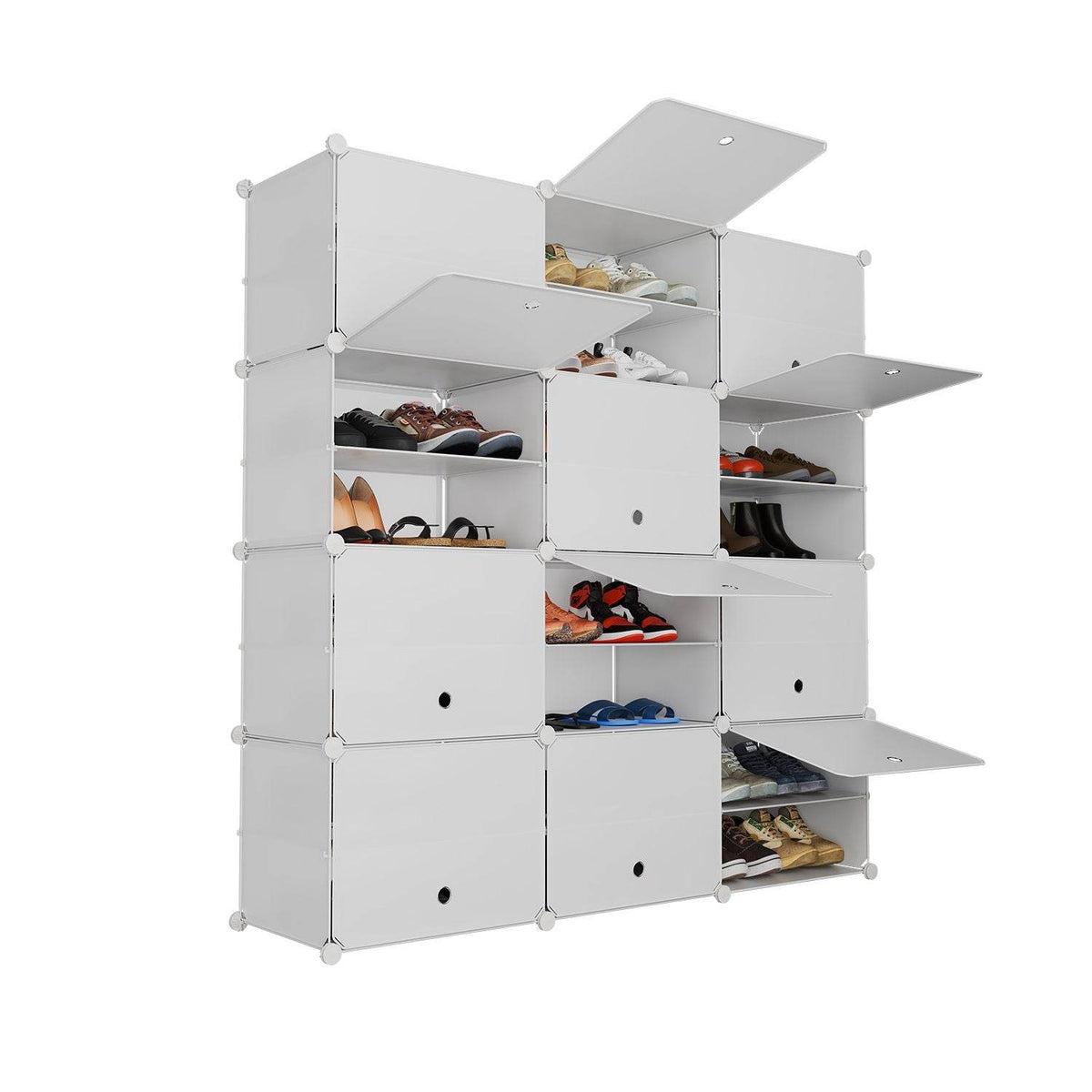Würfel Schuhregal für 48 Paar Schuhe - Weiss - Palo24