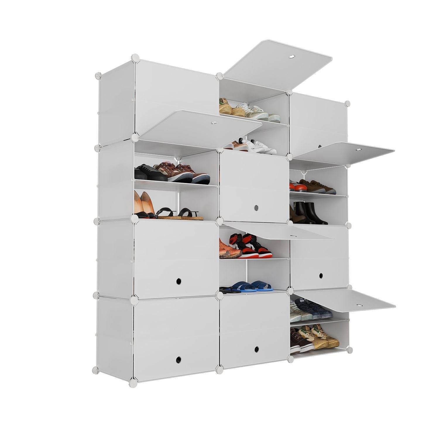 Würfel Schuhregal für 48 Paar Schuhe - Weiss - Palo24