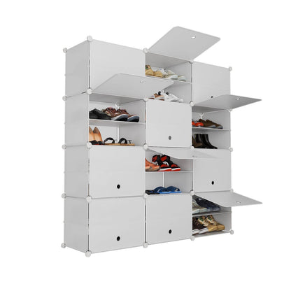 Würfel Schuhregal für 48 Paar Schuhe - Weiss - Palo24