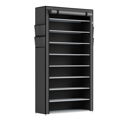 Schuhschrank L aus Stoff 9 Ebenen Grau - Palo24