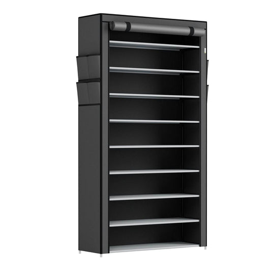 Schuhschrank L aus Stoff 9 Ebenen Grau - Palo24