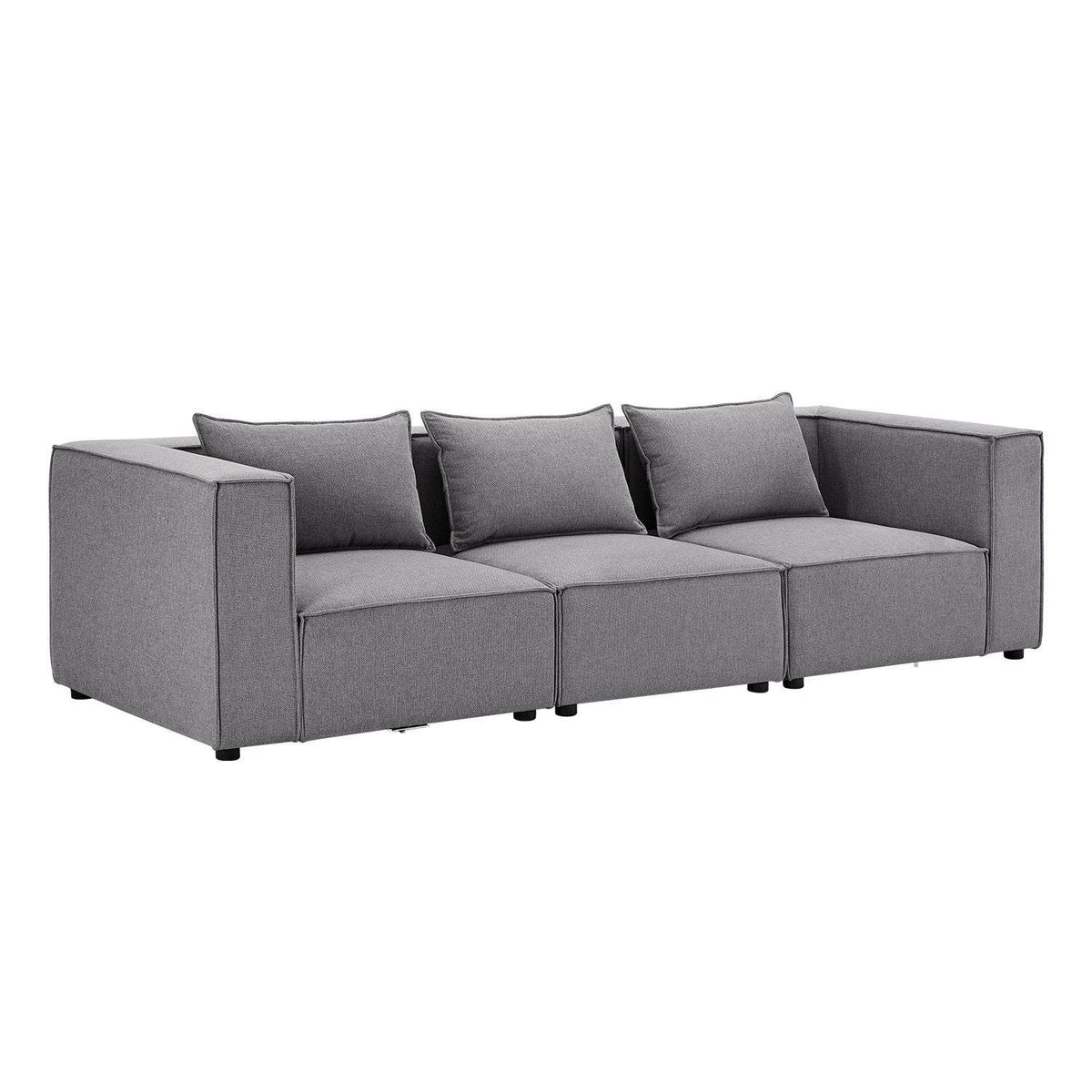 Modulares Sofa Domas M - 3 Sitzer Stoff Dunkelgrau - Palo24