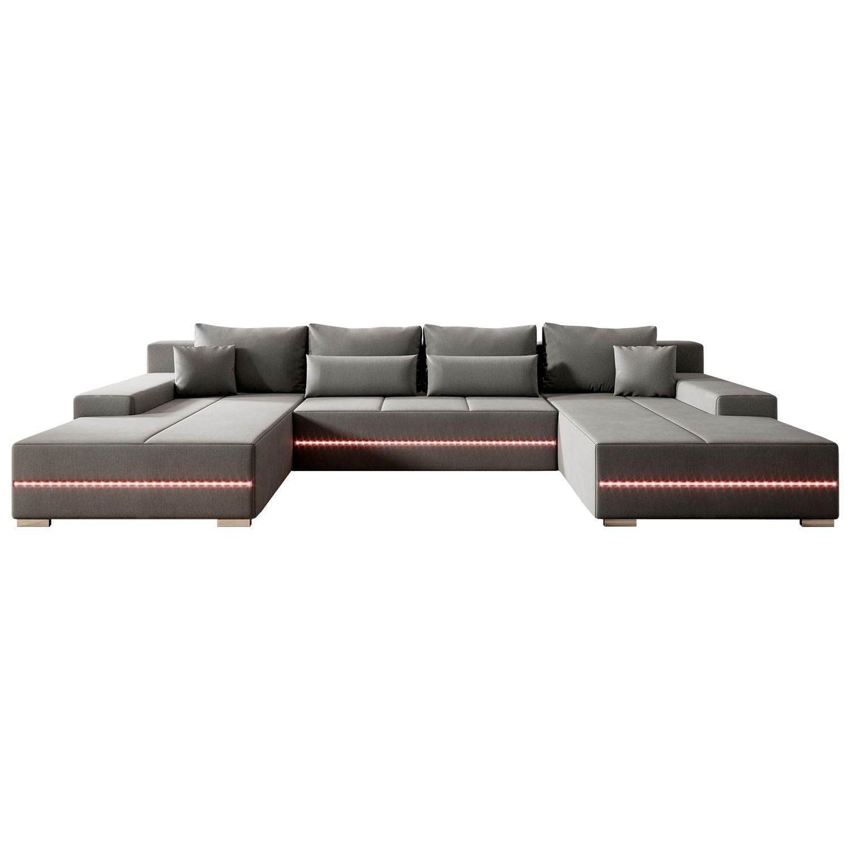 Sofa Malbun mit LEDs & Schlaffunktion Hellgrau - Palo24