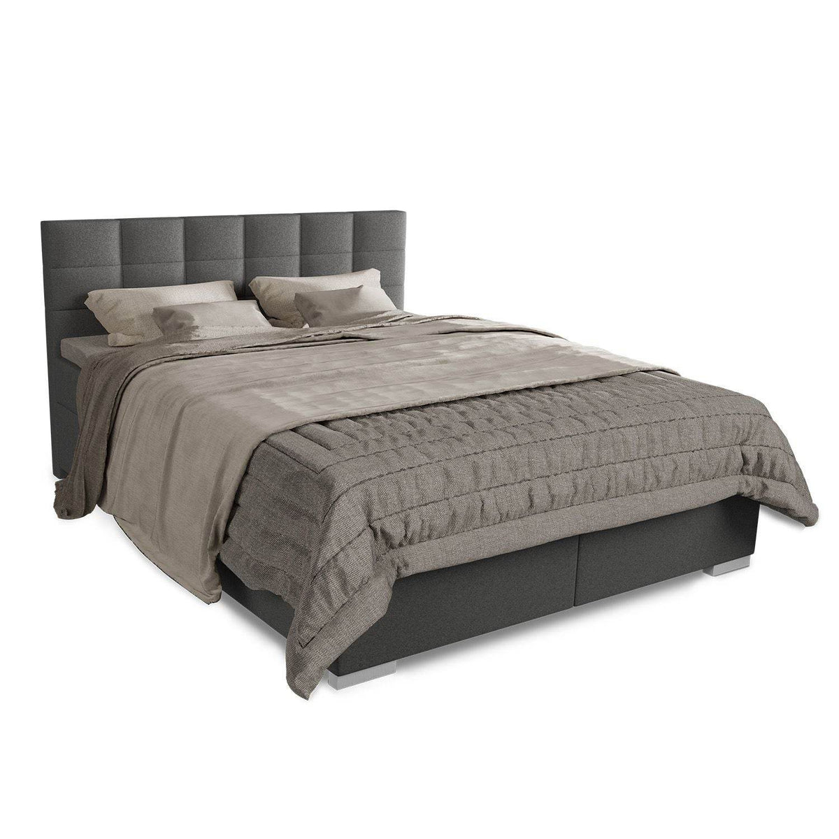 Boxspringbett Seattle 180x200 cm - Hellgrau - Palo24