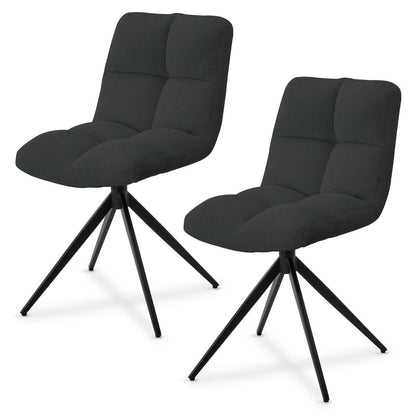 Drehstuhl Dallas Cord 2er Set - Dunkelgrau - Palo24