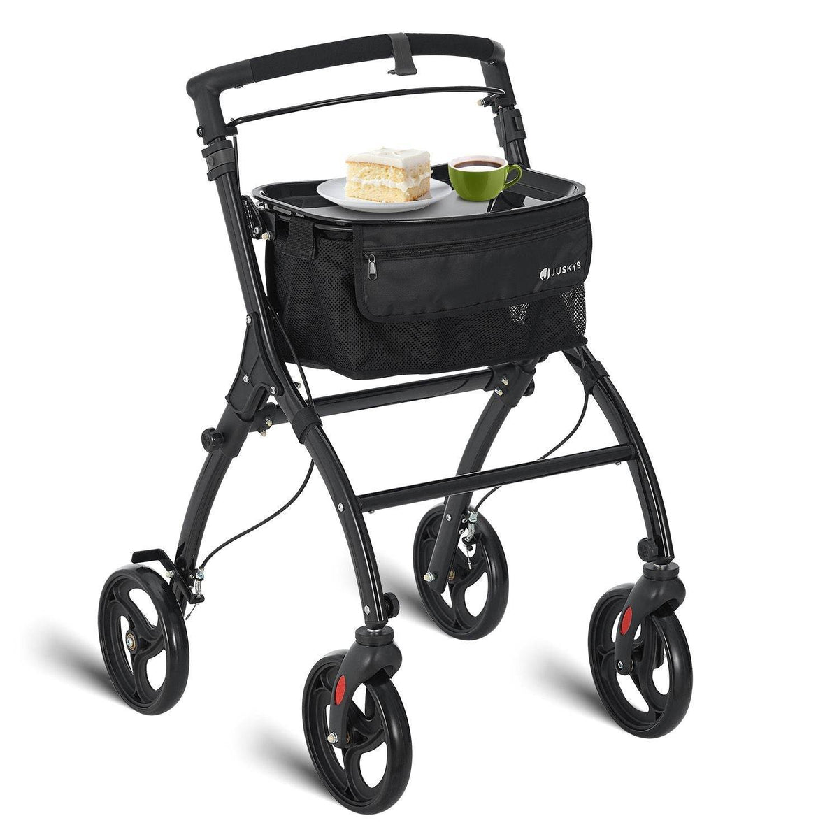Aluminium Wohnungsrollator Aktiv - Schwarz - Palo24