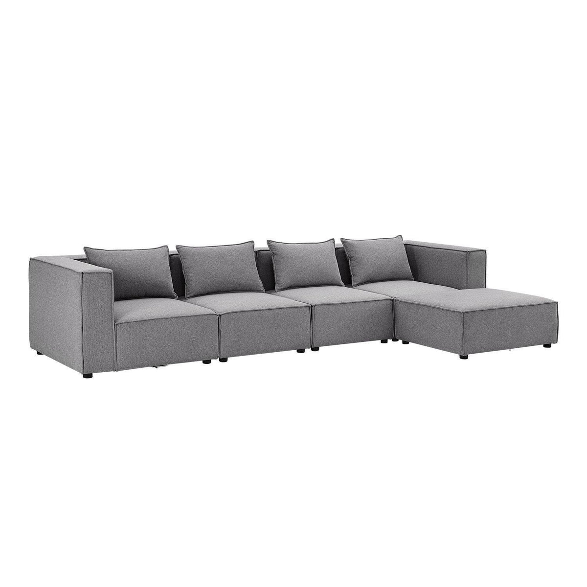 Modulares Sofa Domas XL - 4 Sitzer Dunkelgrau - Palo24