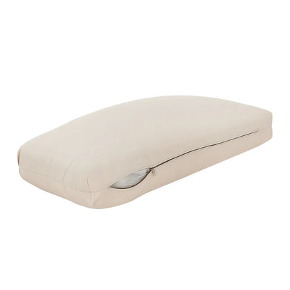 Lettino a dondolo Kassandra in bianco beige con tettuccio apribile e tende