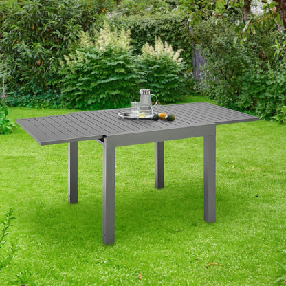 Alu Gartentisch Laki 70x70 cm ausziehbar - Anthrazit - Palo24