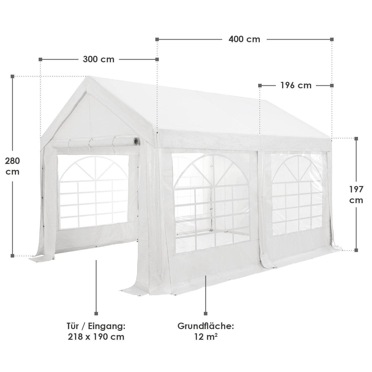 Partyzelt Gala 3 x 4 m in Weiss - Palo24
